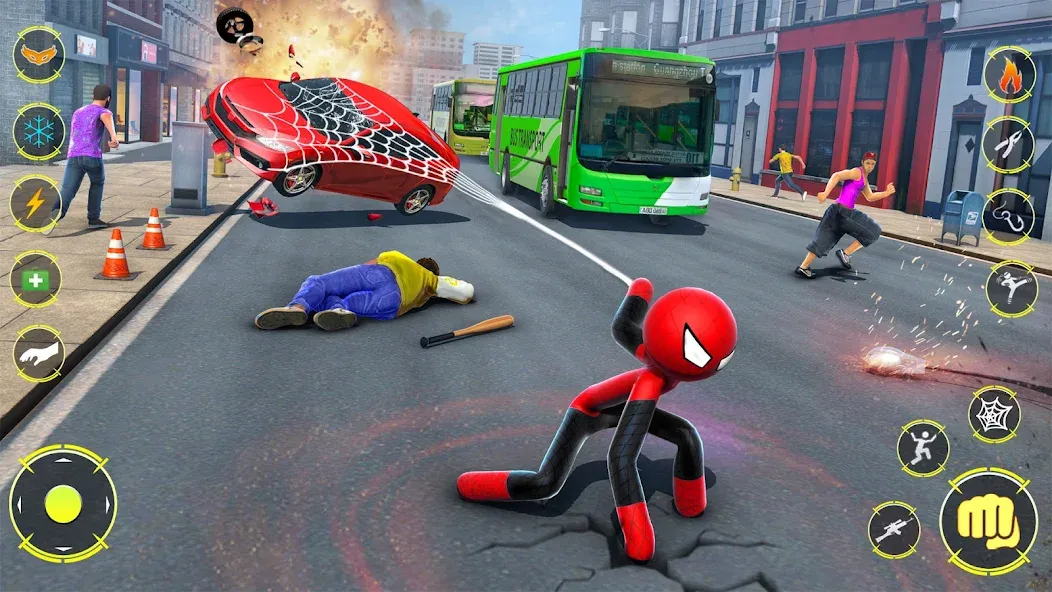 StickMan Rope Hero Spider Game (Стикмен Роуп Хиро Спайдер Гейм) МОД/Взлом [Деньги, Монеты и Меню MOD] Screenshot 3