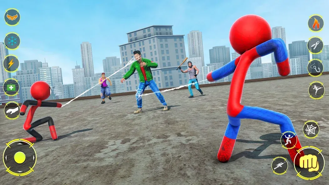 StickMan Rope Hero Spider Game (Стикмен Роуп Хиро Спайдер Гейм) МОД/Взлом [Деньги, Монеты и Меню MOD] Screenshot 4