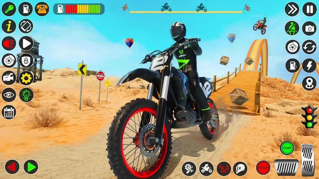 Bike Stunt Games Stunt Bike 3D (Байк стант рэмп игра Байк Джамп) МОД/Взлом [Меню, Бесконечные монеты и Открытые уровни] Screenshot 1