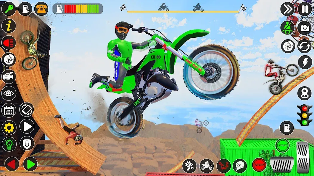 Bike Stunt Games Stunt Bike 3D (Байк стант рэмп игра Байк Джамп) МОД/Взлом [Меню, Бесконечные монеты и Открытые уровни] Screenshot 3