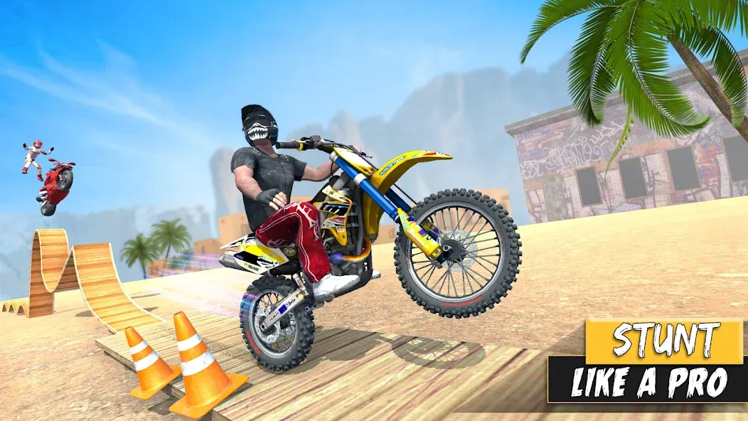 Bike Stunt Games Stunt Bike 3D (Байк стант рэмп игра Байк Джамп) МОД/Взлом [Меню, Бесконечные монеты и Открытые уровни] Screenshot 4