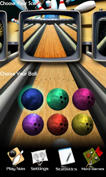 3D Bowling МОД/Взлом [Меню, Бесконечные монеты и Открытые уровни] Screenshot 1