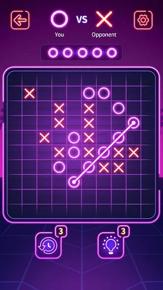 Tic Tac Toe - Offline XOXO (Тиктактое) МОД/Взлом [Много денег, Монет и Все открыто] Screenshot 2