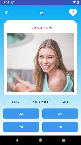 Quiz - Guess her age challenge МОД/Взлом [Меню, Бесконечные монеты и Открытые уровни] Screenshot 1