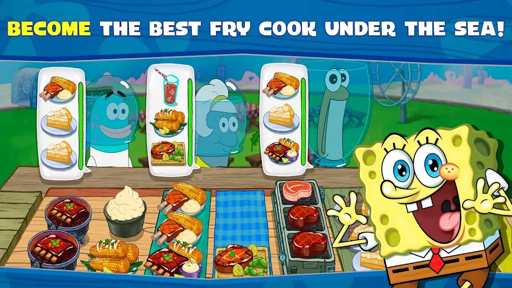 SpongeBob: Krusty Cook-Off МОД/Взлом [Деньги, Монеты и Меню MOD] Screenshot 1
