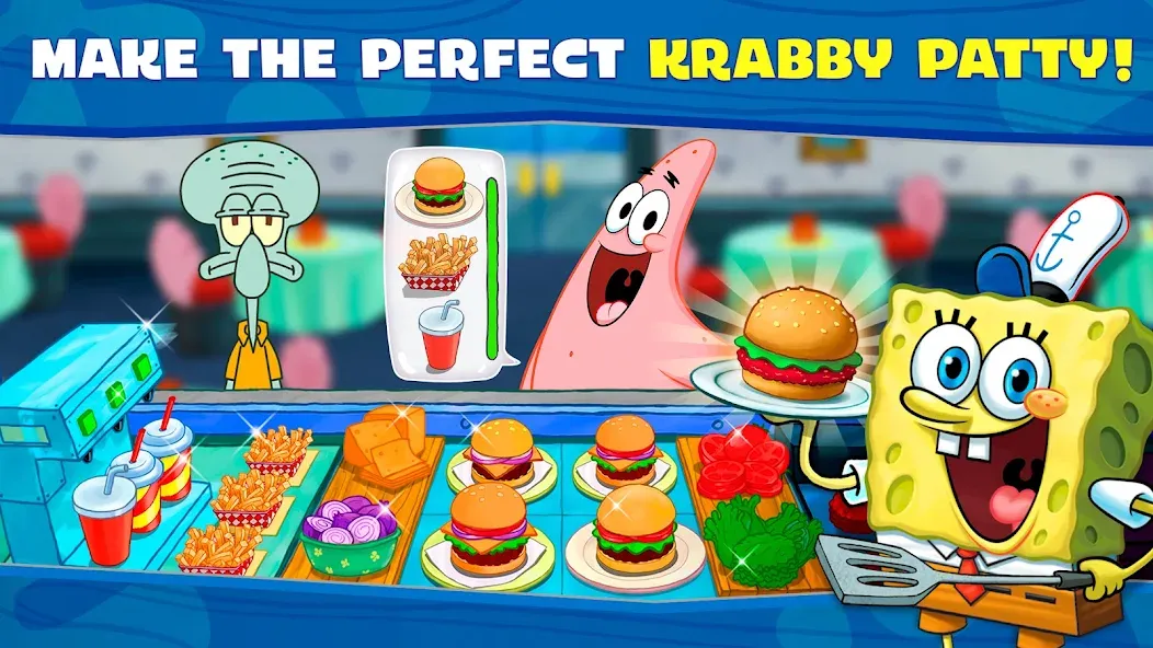 SpongeBob: Krusty Cook-Off МОД/Взлом [Деньги, Монеты и Меню MOD] Screenshot 2