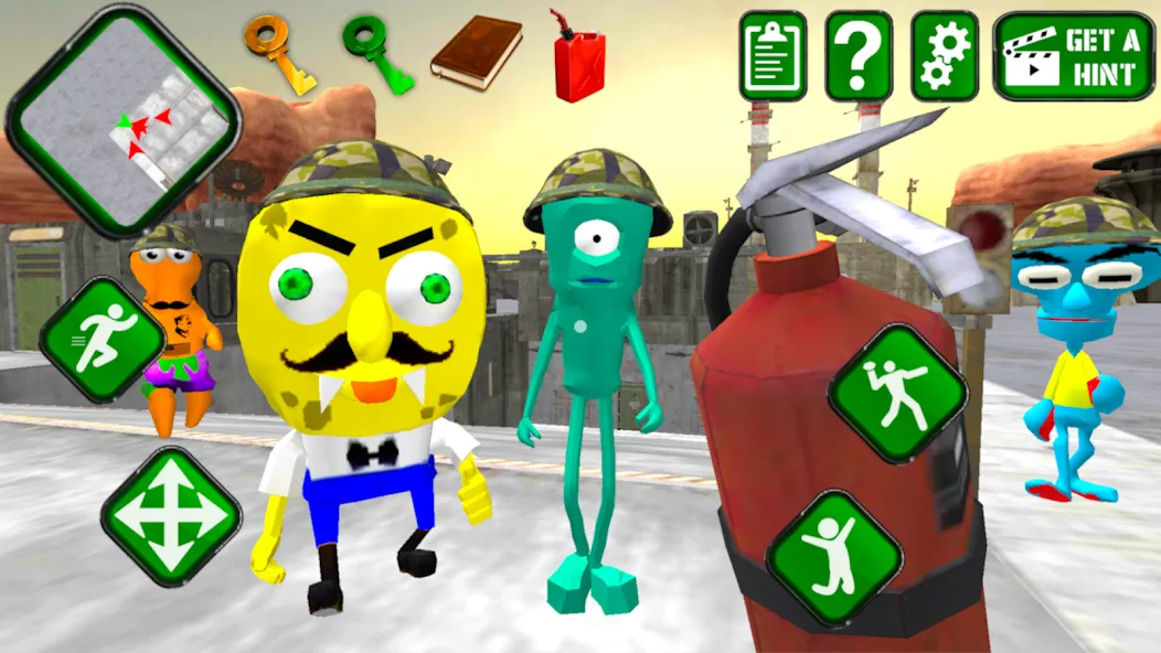 Sponge Area 51. Neighbor Alien МОД/Взлом [Меню, Бесконечные монеты и Открытые уровни] Screenshot 2