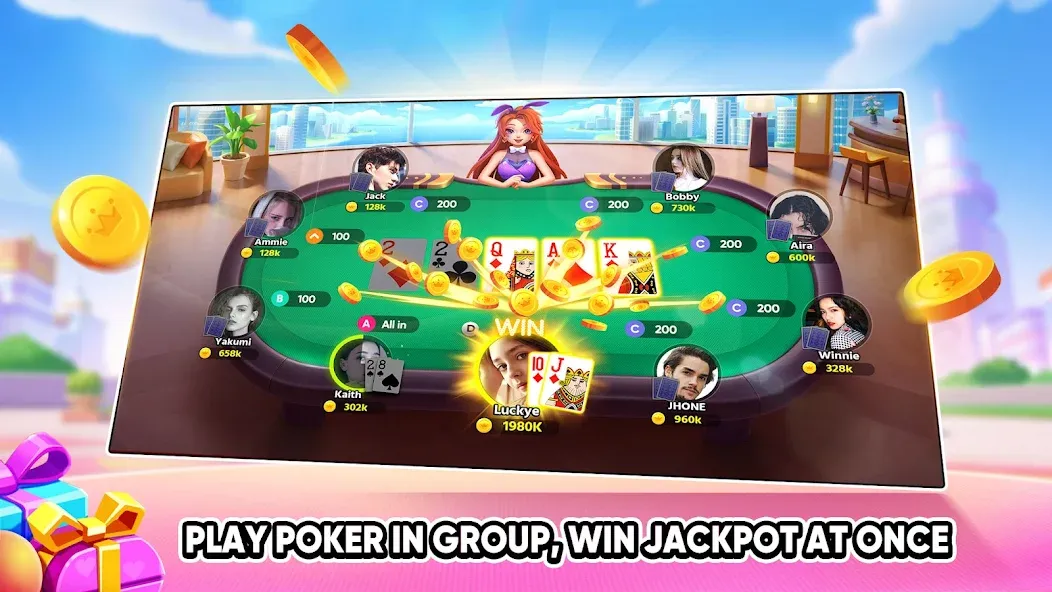Tongits Go - Mines Slots Pusoy (Тонгитс Го) МОД/Взлом [Деньги, Монеты и Меню MOD] Screenshot 4