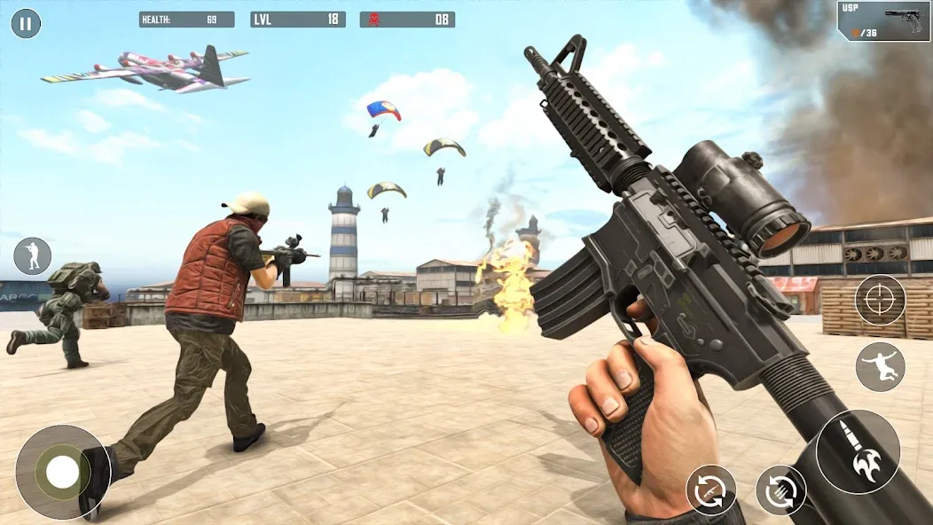 Battlegrounds Fire Squad War МОД/Взлом [Много монет, Открытые уровни и Мега MOD] Screenshot 4