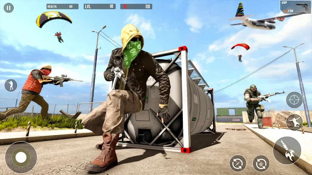 Battlegrounds Fire Squad War МОД/Взлом [Много монет, Открытые уровни и Мега MOD] Screenshot 5