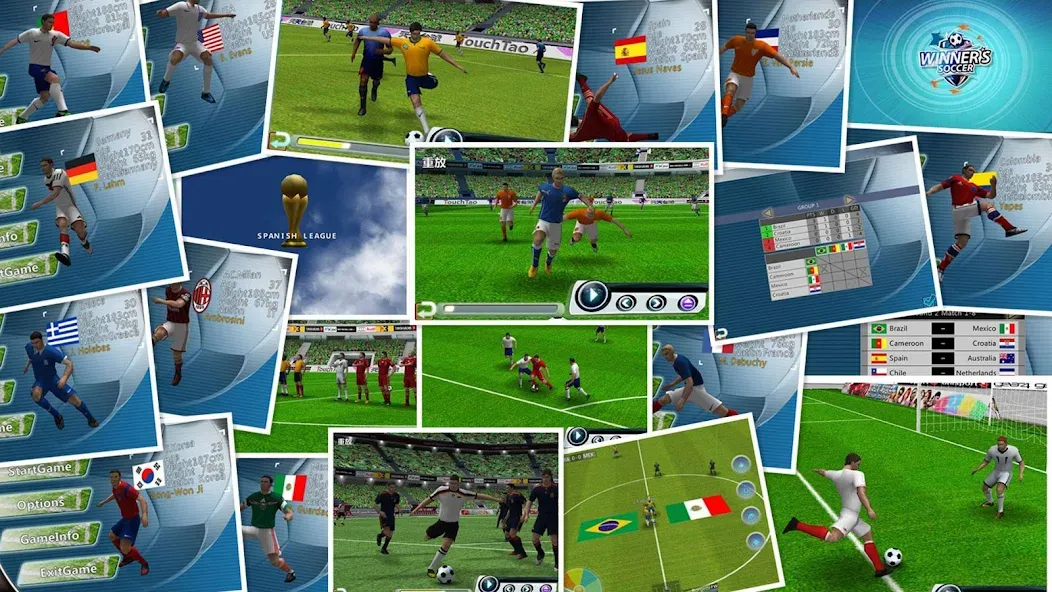 Winner Soccer Evo Elite МОД/Взлом [Все открыто, Дополнительные деньги и Меню MOD] Screenshot 1