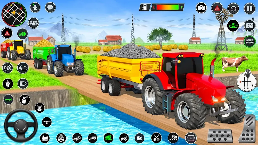 Real Tractor Driving Games (Риал Трактор Драйвинг Геймс) МОД/Взлом [Деньги, Монеты и Меню MOD] Screenshot 1