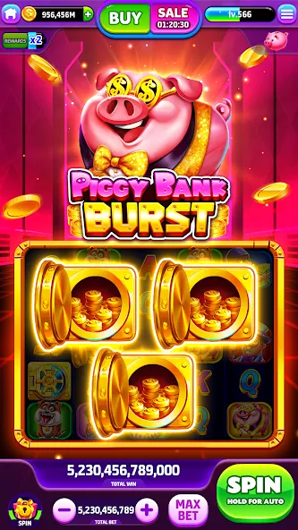 Spin To Rich - Vegas Slots (Спин Ту Рич) МОД/Взлом [Много монет, Открытые уровни и Мега MOD] Screenshot 1