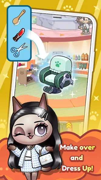 Idle Cat Makeover: Hair Salon МОД/Взлом [Бесконечные деньги, Монеты и Мега MOD] Screenshot 5