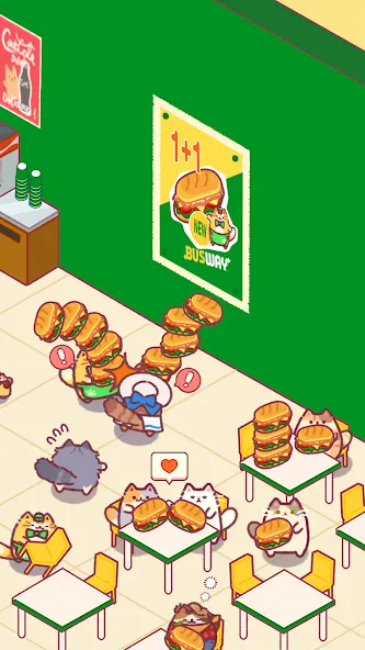 Cat Snack Bar: Cute Food Games (Кэт Снэк Бар) МОД/Взлом [Бесконечные деньги, Монеты и Мега MOD] Screenshot 3