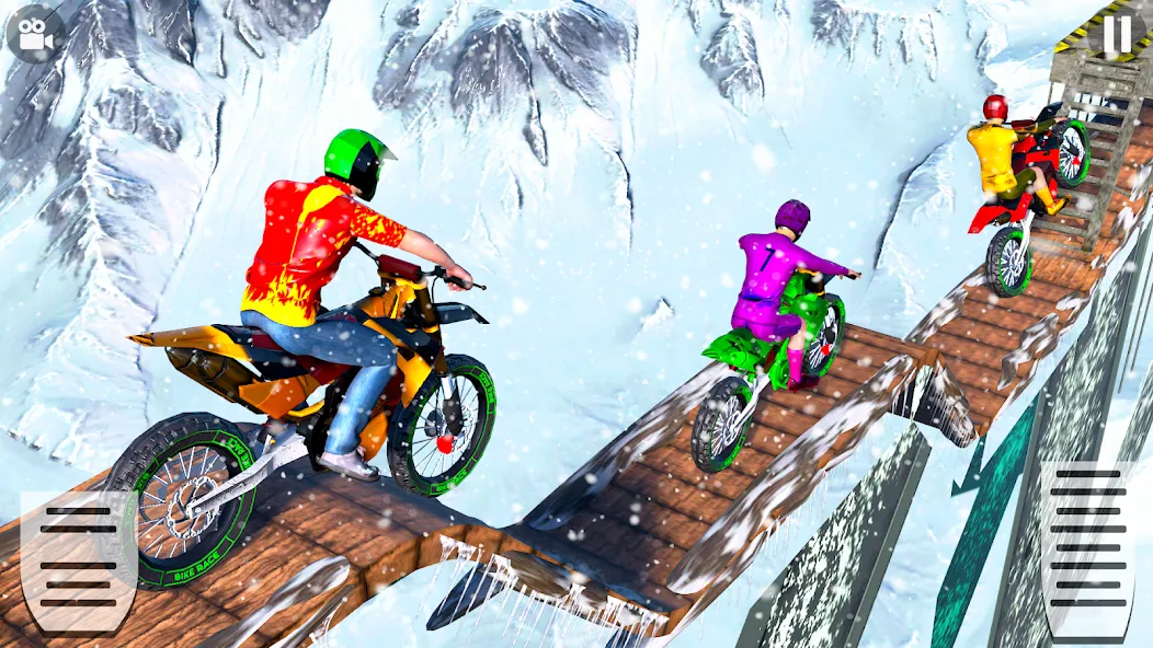 Snow Tricky Bike Stunt Race 3D МОД/Взлом [Меню, Бесконечные монеты и Открытые уровни] Screenshot 4