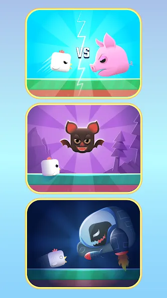 Square Bird - Flappy Chicken (Сквер Брд) МОД/Взлом [Много монет, Открытые уровни и Мега MOD] Screenshot 2