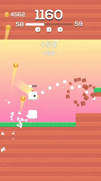 Square Bird - Flappy Chicken (Сквер Брд) МОД/Взлом [Много монет, Открытые уровни и Мега MOD] Screenshot 3