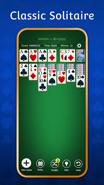 Solitaire: Classic Card Games МОД/Взлом [Меню, Бесконечные монеты и Открытые уровни] Screenshot 2