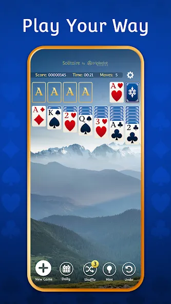 Solitaire: Classic Card Games МОД/Взлом [Меню, Бесконечные монеты и Открытые уровни] Screenshot 5