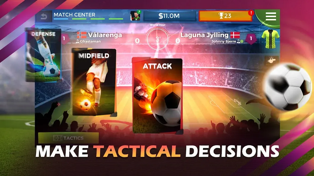 Pro 11 - Soccer Manager Game (Про 11) МОД/Взлом [Деньги, Монеты и Меню MOD] Screenshot 3