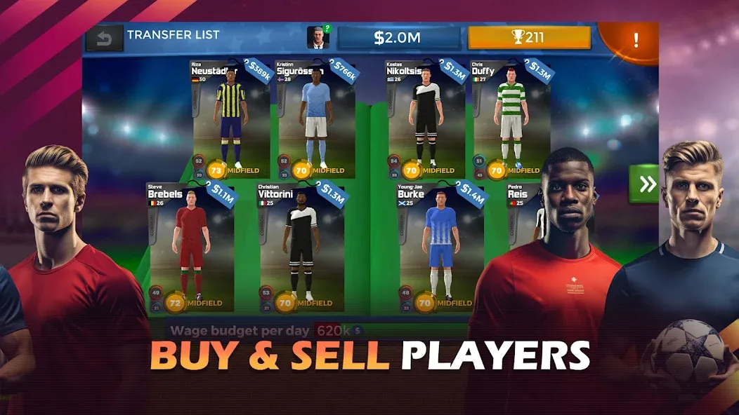 Pro 11 - Soccer Manager Game (Про 11) МОД/Взлом [Деньги, Монеты и Меню MOD] Screenshot 5