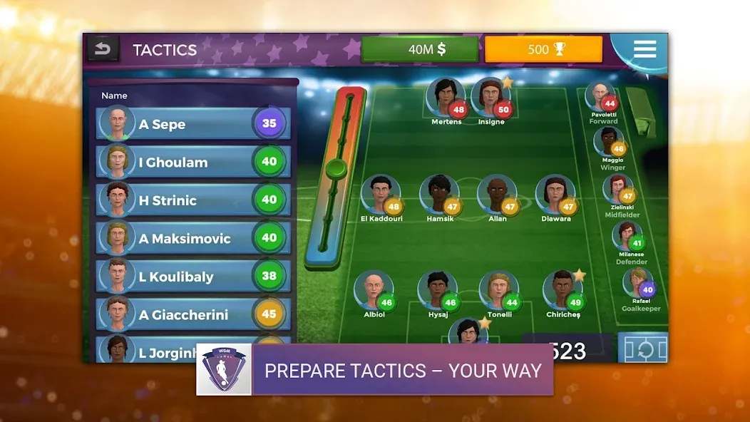 WSM - Women's Soccer Manager (ВСМ) МОД/Взлом [Деньги, Монеты и Меню MOD] Screenshot 1