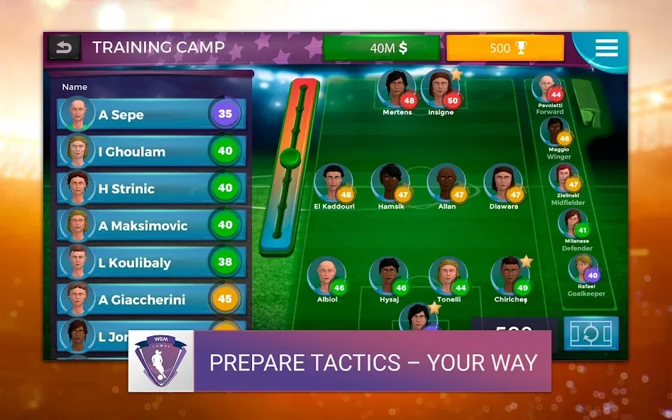 WSM - Women's Soccer Manager (ВСМ) МОД/Взлом [Деньги, Монеты и Меню MOD] Screenshot 5