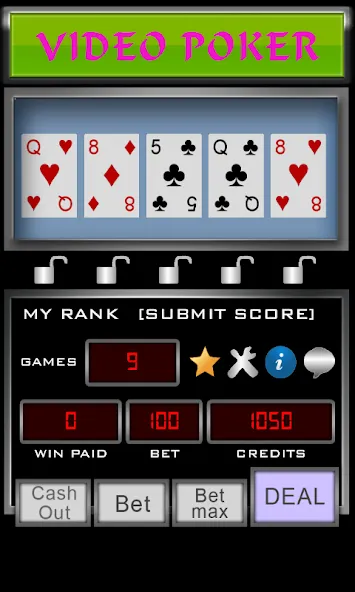 Video Poker (Видео Покер) МОД/Взлом [Много монет, Открытые уровни и Мега MOD] Screenshot 3