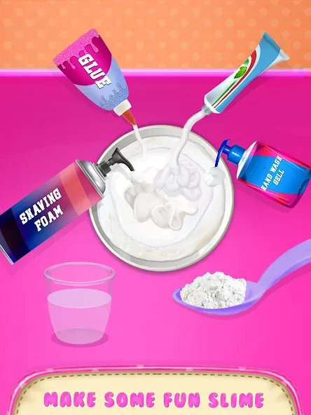 Make Fluffy Slime Maker Game МОД/Взлом [Меню, Бесконечные монеты и Открытые уровни] Screenshot 2