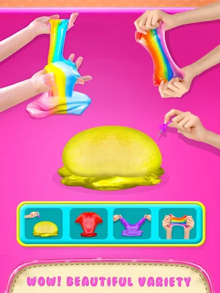 Make Fluffy Slime Maker Game МОД/Взлом [Меню, Бесконечные монеты и Открытые уровни] Screenshot 4
