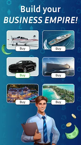 Business Empire: RichMan (Бизнес Империя) МОД/Взлом [Меню, Бесконечные монеты и Открытые уровни] Screenshot 1