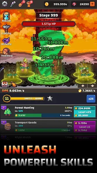 Tower Quest: Pixel Idle RPG (тауэр квест) МОД/Взлом [Все открыто, Дополнительные деньги и Меню MOD] Screenshot 3