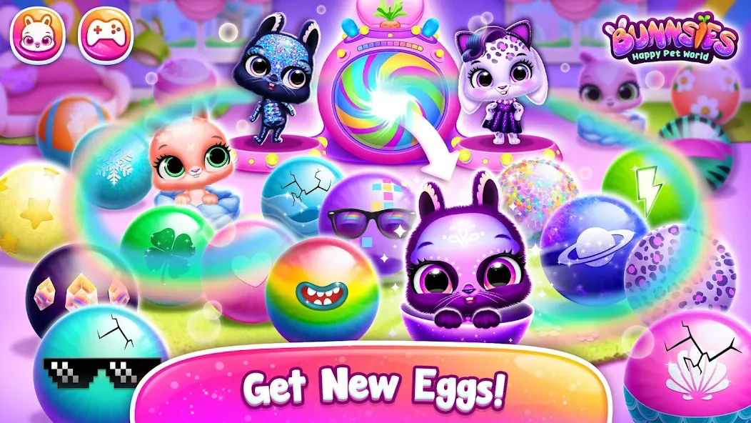 Bunnsies - Happy Pet World (Баннсиз) МОД/Взлом [Деньги, Монеты и Меню MOD] Screenshot 2