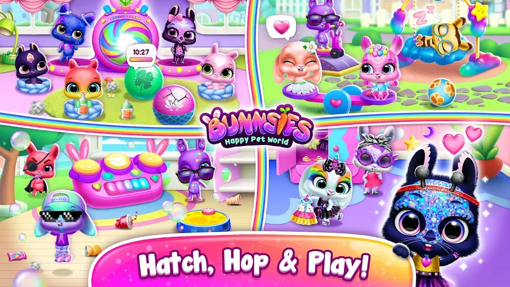Bunnsies - Happy Pet World (Баннсиз) МОД/Взлом [Деньги, Монеты и Меню MOD] Screenshot 3