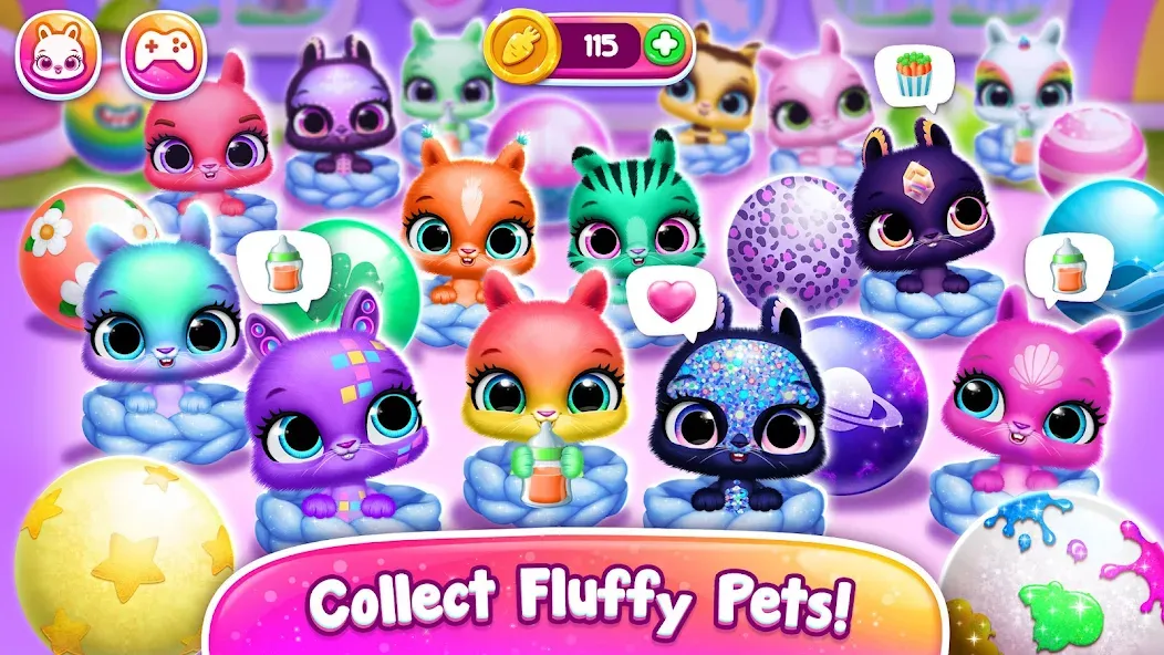 Bunnsies - Happy Pet World (Баннсиз) МОД/Взлом [Деньги, Монеты и Меню MOD] Screenshot 4