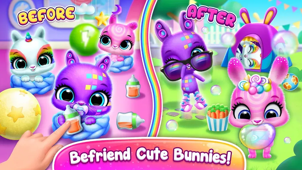 Bunnsies - Happy Pet World (Баннсиз) МОД/Взлом [Деньги, Монеты и Меню MOD] Screenshot 5