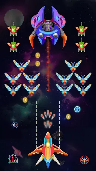 Galaxy Shooting: Alien Attack (Гэлэкси Шутинг) МОД/Взлом [Много денег, Монет и Все открыто] Screenshot 2