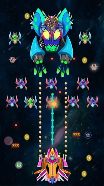 Galaxy Shooting: Alien Attack (Гэлэкси Шутинг) МОД/Взлом [Много денег, Монет и Все открыто] Screenshot 3