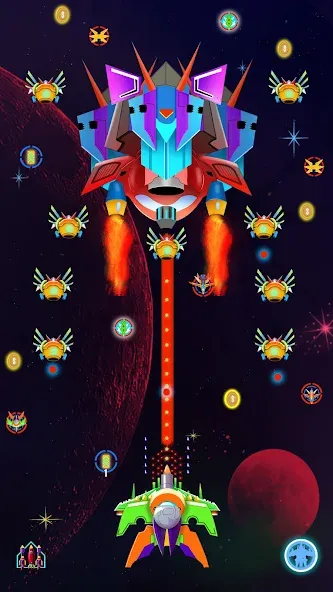 Galaxy Shooting: Alien Attack (Гэлэкси Шутинг) МОД/Взлом [Много денег, Монет и Все открыто] Screenshot 5