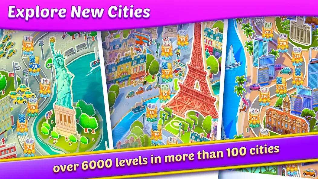 Mahjong City Tours: Tile Match (Маджонг Сити Турс) МОД/Взлом [Бесконечные деньги, Монеты и Мега MOD] Screenshot 3