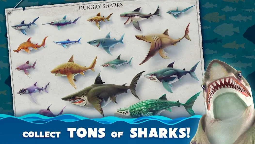 Hungry Shark World (Хангри Шарк Ворлд) МОД/Взлом [Бесконечные деньги, Монеты и Мега MOD] Screenshot 2