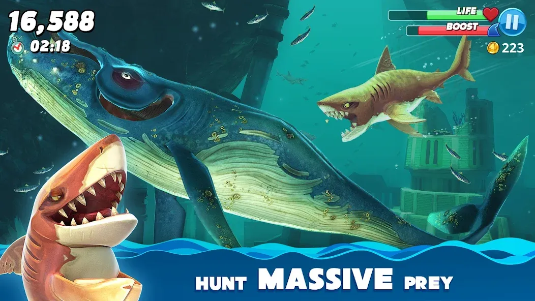 Hungry Shark World (Хангри Шарк Ворлд) МОД/Взлом [Бесконечные деньги, Монеты и Мега MOD] Screenshot 5