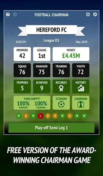 Football Chairman (Soccer) (Футбольный председатель) МОД/Взлом [Много денег, Монет и Все открыто] Screenshot 1