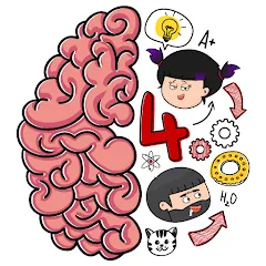 Скачать Brain Test 4: Tricky Friends Взлом на много подсказок и без рекламы на телефон бесплатно