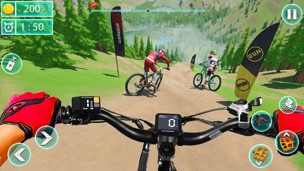 MTB Downhill: BMX Racer МОД/Взлом [Все открыто, Дополнительные деньги и Меню MOD] Screenshot 2