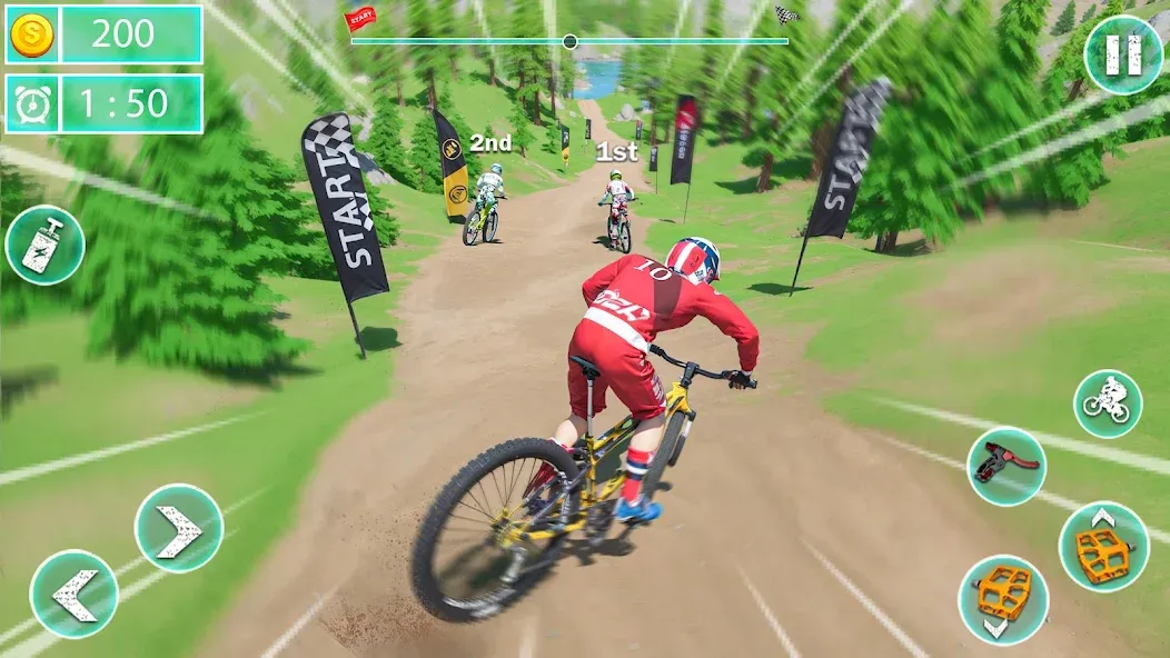 MTB Downhill: BMX Racer МОД/Взлом [Все открыто, Дополнительные деньги и Меню MOD] Screenshot 4