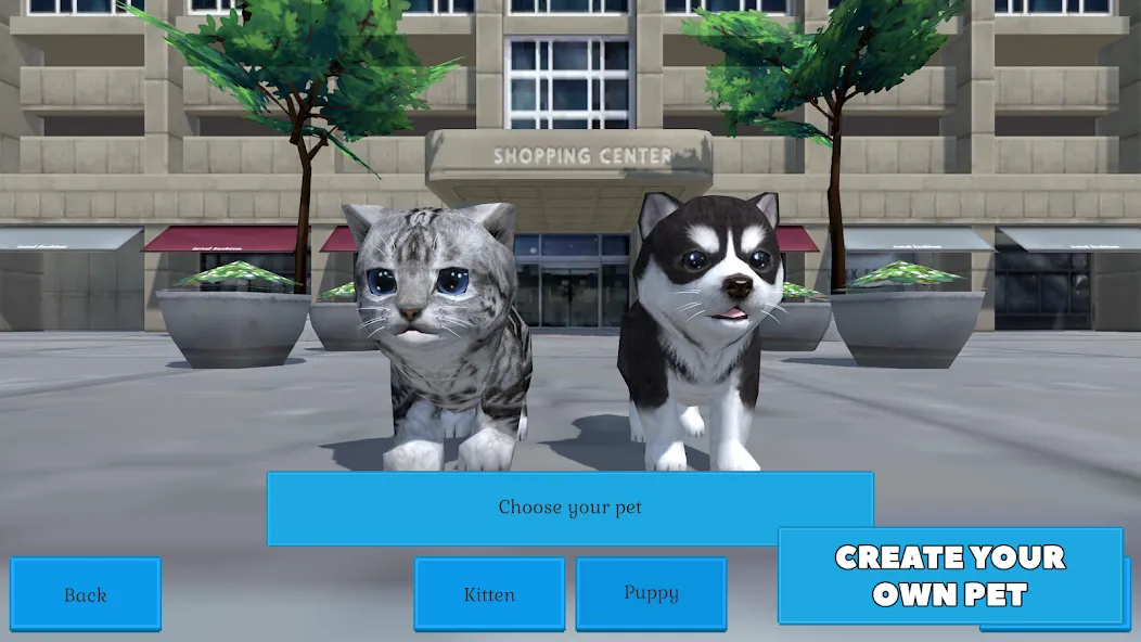 Cute Pocket Cat And Puppy 3D (Кьют Покет Кэт Энд Паппи 3Д) МОД/Взлом [Меню, Бесконечные монеты и Открытые уровни] Screenshot 1