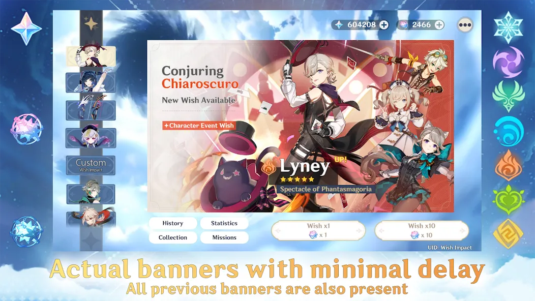 Wish Impact: Genshin Wish Sim (Уиш Импакт) МОД/Взлом [Все открыто, Дополнительные деньги и Меню MOD] Screenshot 2