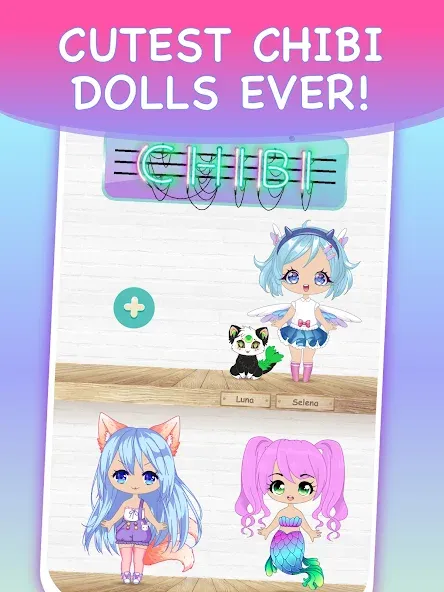 Chibi Dress Up Games for Girls МОД/Взлом [Все открыто, Дополнительные деньги и Меню MOD] Screenshot 1